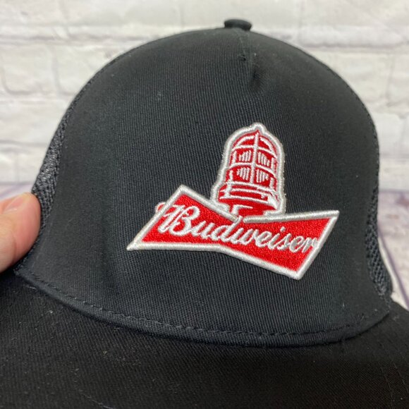 Gong Show Budweiser Beer Trucker Hat Mesh Cap Snapback Black Hockey Goal Light - Picture 6 of 8